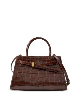Dash Croc Embossed Leather Satchel