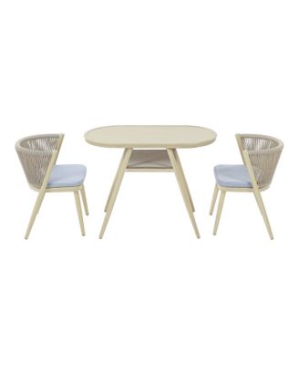 Layson Aluminum Lower Shelf 3-Piece Outdoor Dining Table Set