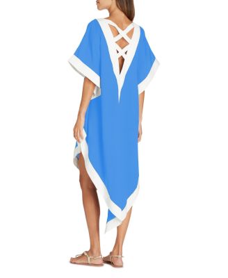  Aria High-Low Crepe de Chine Cover-up Dress