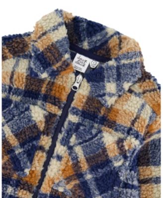 Boys' Faux Fur Long Sleeve Zip Front Overshirt - Little Kid