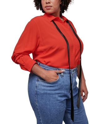  The Empower Long Sleeve Bow Button Up