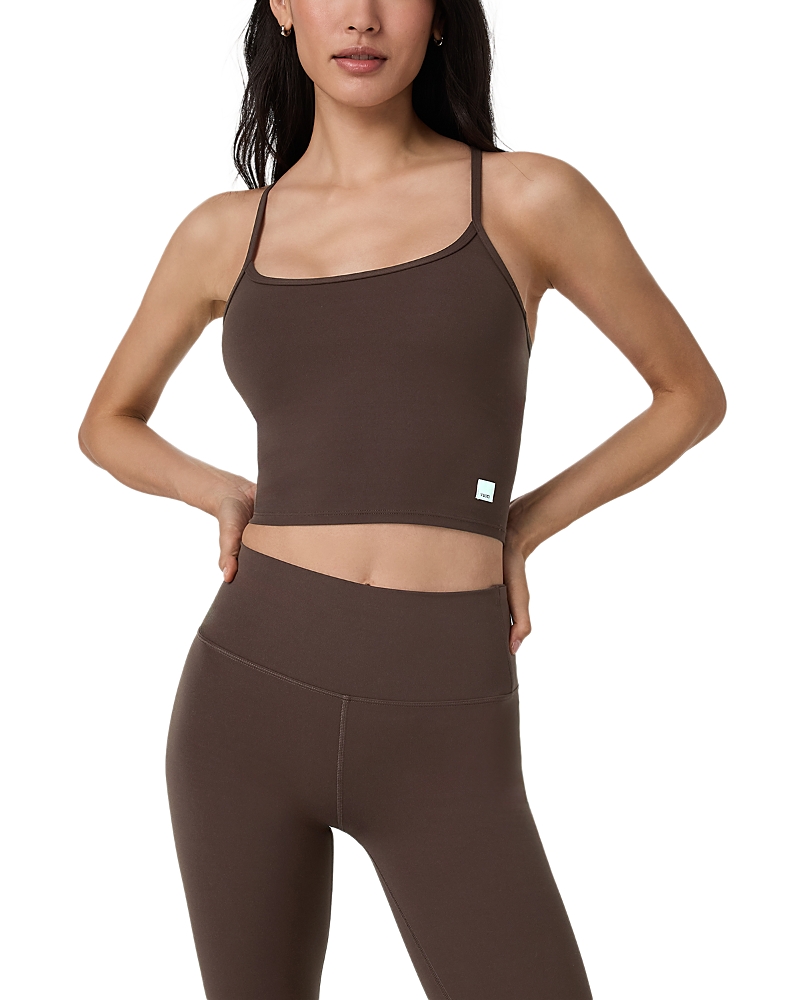 Vuori Womens Java All The Feels Stretch-jersey Cropped Top Xl In Brown