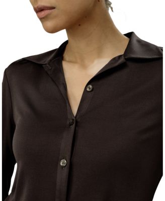  Basic Slim Silk Jersey Shirt