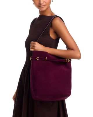 The Belted Suede Satchel Bag