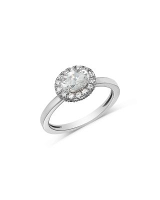 Diamond Oval Halo Ring in 14K White Gold, 1.0 tcw