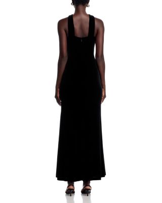Bow Front Stretch Velvet Gown