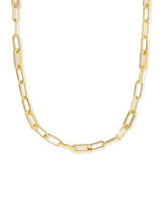 Bella Pav&eacute; Paperclip Chain Collar Necklace, 18.5"-21.5" 