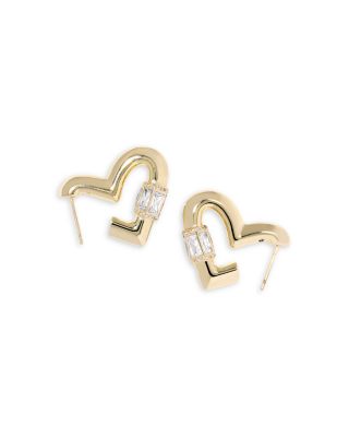 Emery Crystal Heart Hoop Earrings  