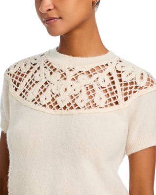 The Cashmere Lace Gathered Sweater