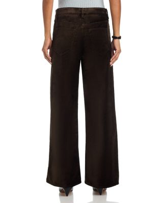 Le Slim Palazzo High Rise Velveteen Jeans in Dark Clove