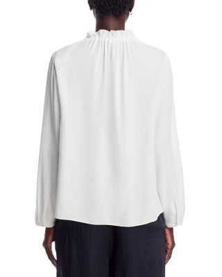 Gathered Neck Silk Top