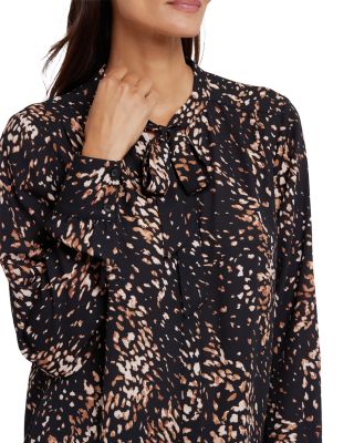 Printed Tie Neck Blouse