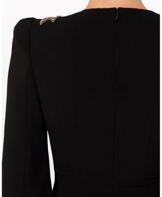 Precious Floral-Embellished Slit-Sleeve Maxi Dress