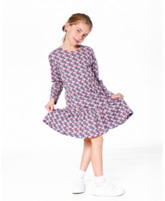 Girls' Organic Cotton Dress with Flounce Hem - Little Kid