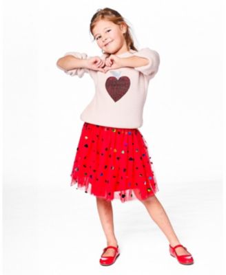 Girls' Knit Sweater with Sequin Heart - Little Kid