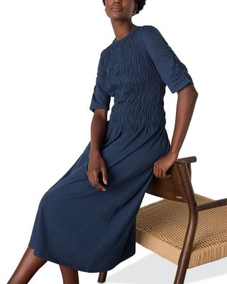 Jersey Shirred Midi Dress