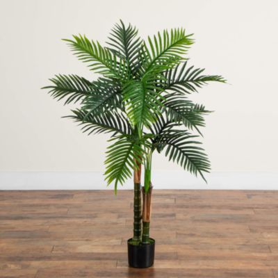 4&#39; UV Resistant Artificial Double Robellini Palm Tree (Indoor/Outdoor)