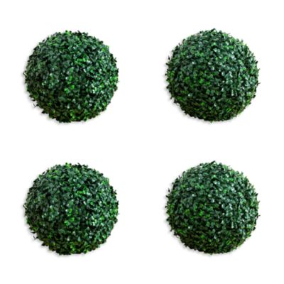 8" UV Resistant Artificial Boxwood Ball, Set of 4
