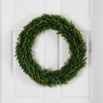 24&amp;quot; UV Resistant Rosemary Artificial Wreath (Indoor/Outdoor)