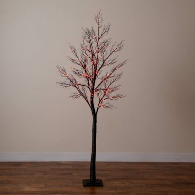 7' Pre-Lit Halloween Minimalist Twig Artificial Fall Tree