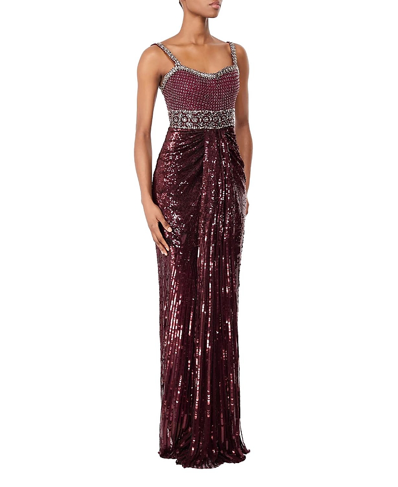 Jenny Packham Only You Embellished Draped Maxi Dress · 8 UK/4 US