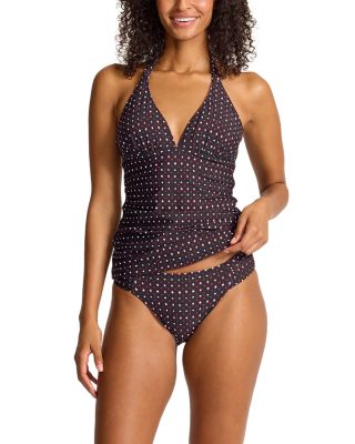 Sunset Blooms Reversible Halter Tankini Top