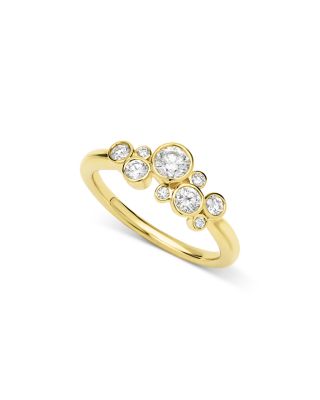 18K Yellow Gold Fizz Diamond Bezel Cluster Ring