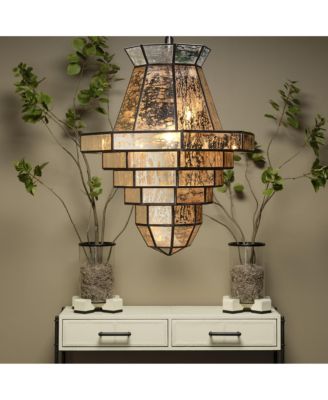  Vector Leather and Glass Hurricane Candle Holder