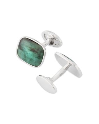 Emerald Cufflinks in Sterling Silver