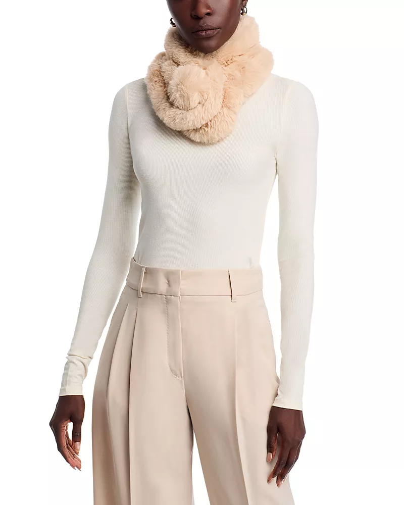 Surell Faux Fur Pompom Scarf