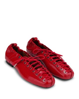 Women's Eyelets Lace Up Ballet Flats