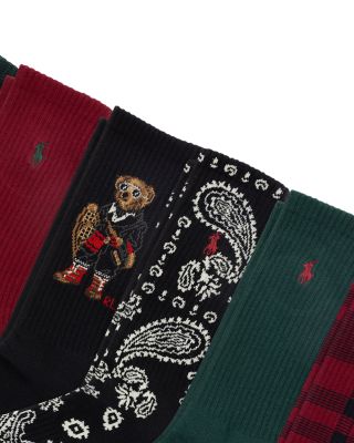 Holiday Bear Crew Socks, Pack of 6