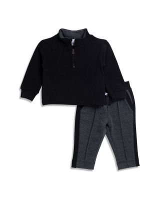 Boys' Herringbone Quarter Zip Top & Pants Set - Baby