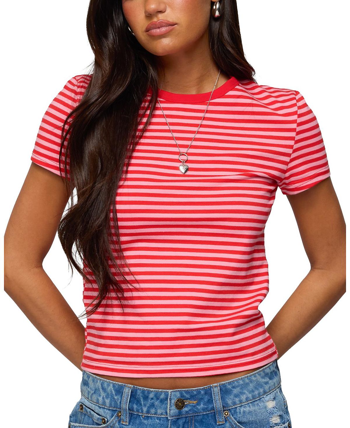 Edikted Nessie Striped T Shirt