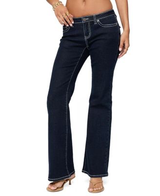 Edikted - Louis Contrast Low Rise Jeans in Blue Wash
