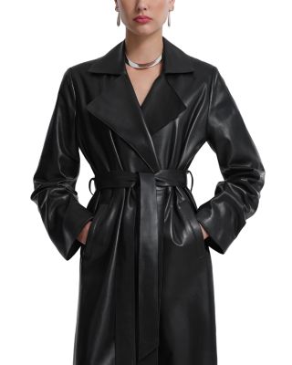 Kasha Leather Belted Coat
