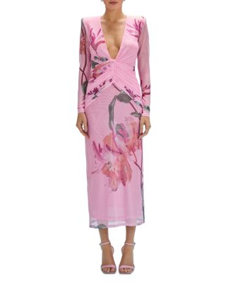 Honey Flower Tulle Midi Dress