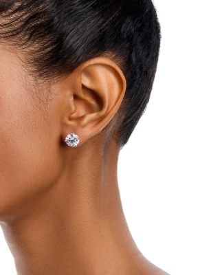 Certified Lab Grown Diamond Stud Earrings in 18K White Gold, 6.0 tcw