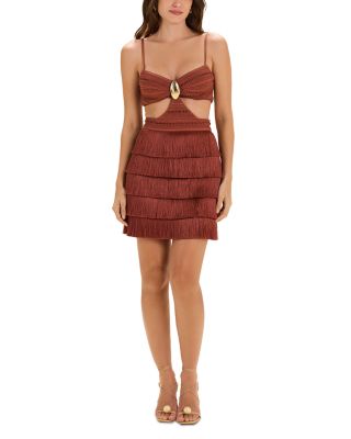 Amethyst Fringe Mini Dress