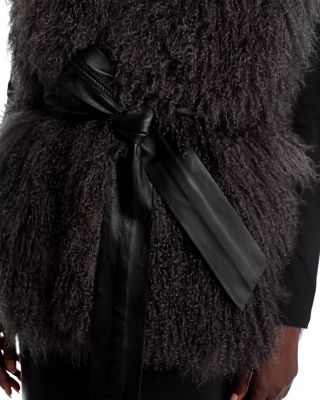 Santine Belted Mongolian Shearling Vest