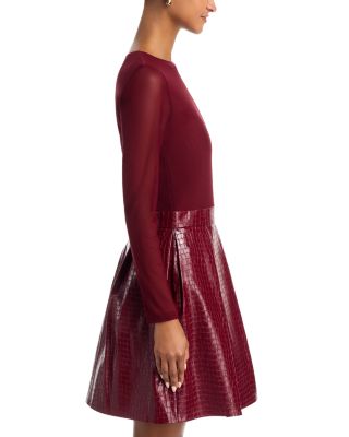 Chara Croc Embossed Pleated Dress