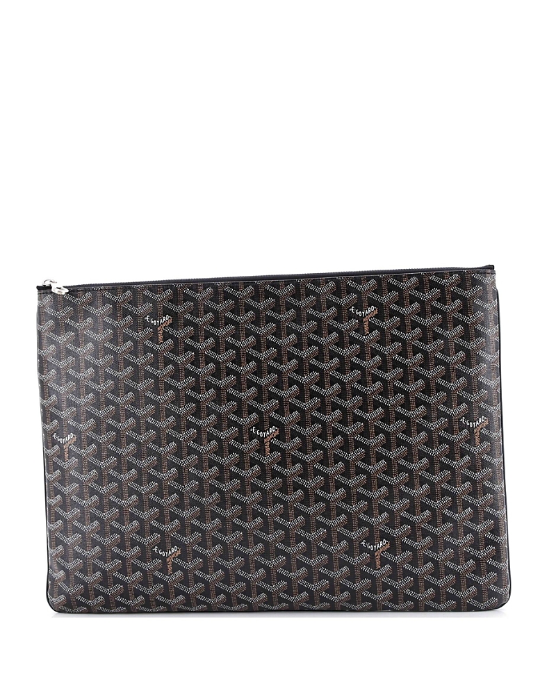Pre-owned Pre-owned Goyard  Goyard Gm Senat Zip Pouch Coated Canvas In Black