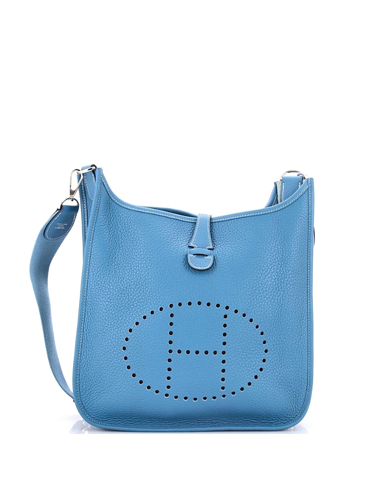 Click to view more detailed imagery on our partner's website Pre-owned Pre-owned Hermes Hermes Pm Evelyne Bag Gen Iii Clemence In Blue