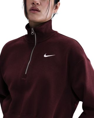 Zip Neck Cropped Sweatshirt