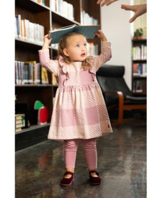  Girls' Recycled Cotton Buffalo Check Ruffle Dress - Little Kid, Big Kid