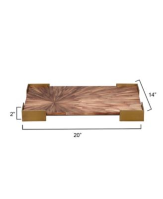 Palm Marquetry Decorative Tray