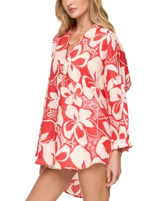 Rio Button Front Linen Cover Up Tunic & Rio Linen Cover Up Shorts