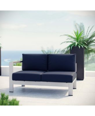 Shore Left-Arm Corner Sectional Outdoor Patio Aluminum Loveseat