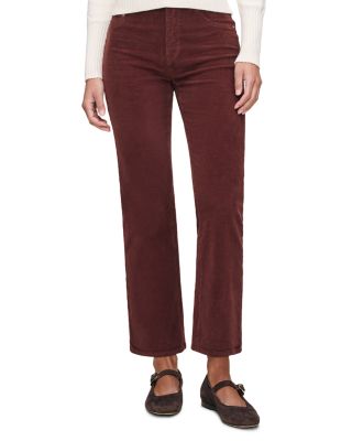 Patti High Rise Ankle Straight Corduroy Jeans in Syrah
