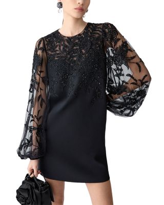 Embellished Puff Sleeve Dress